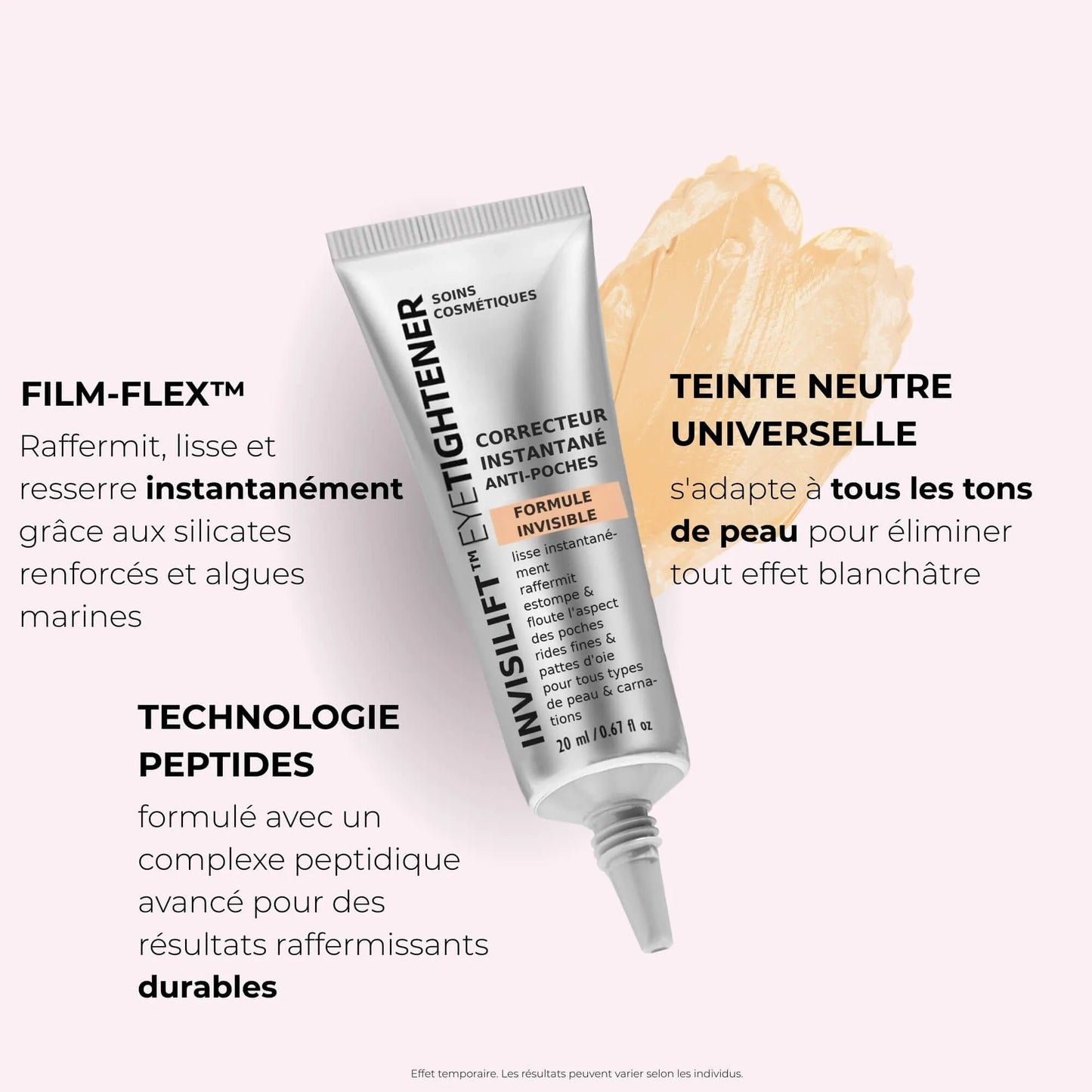 InvisiLift™ - Réduit les Poches & Ridules dès 3 minutes.
